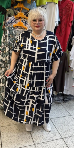 Платье "Орхидея" графика (Китай, разные фабрики) — размеры 6XL, 7XL, 8 xl
