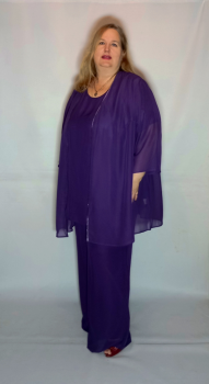 Костюм тройка 20-o710-27/6  (  блуза, брюки, кардиган) сиреневый